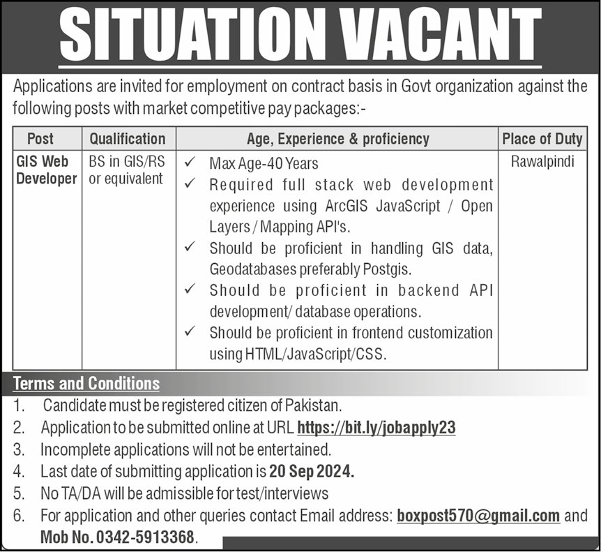 GIS Web Developer 