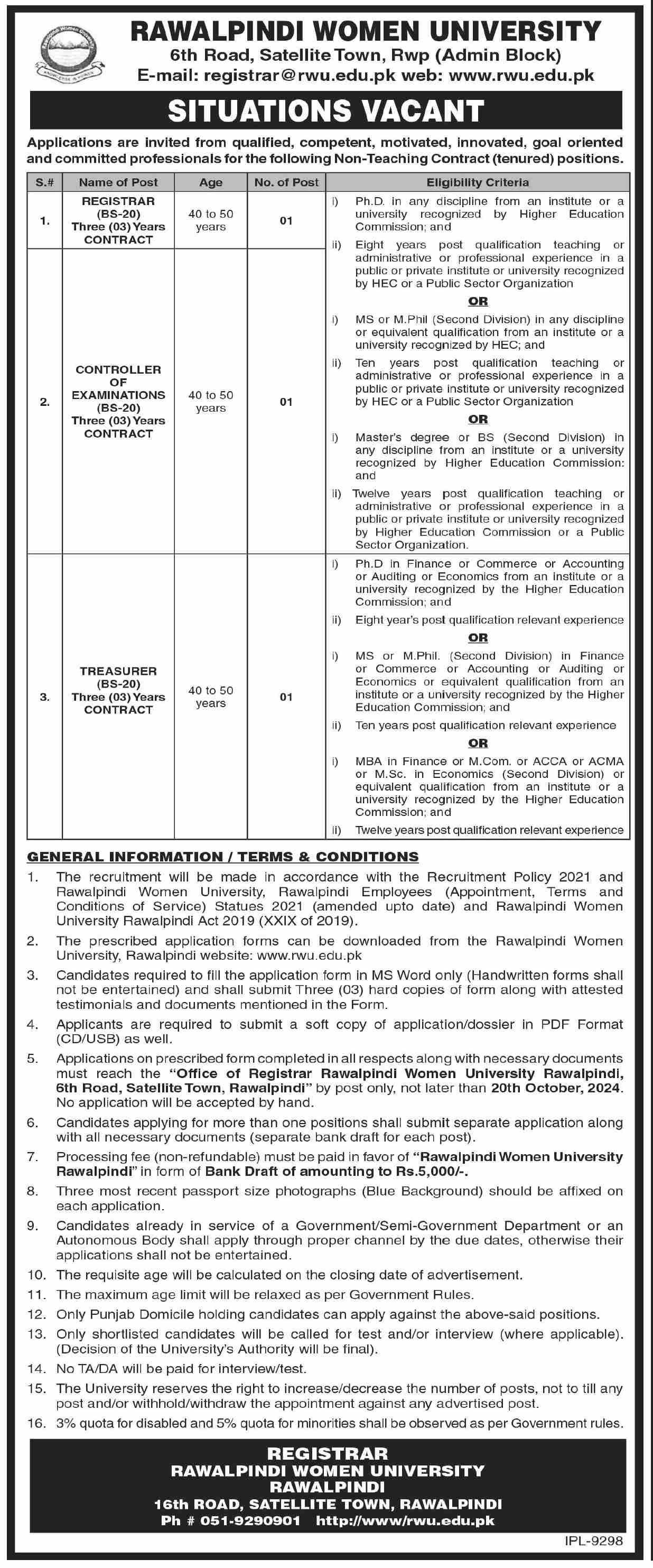 1. Registrar 2. Controller of Examinations 