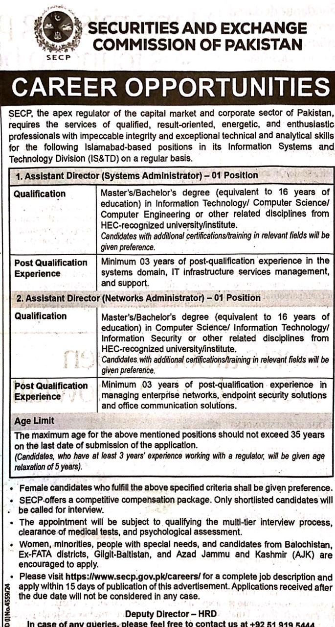 Assistant Director (System Administrator) 