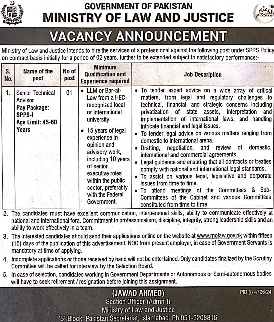 Senior Technical Advisor 